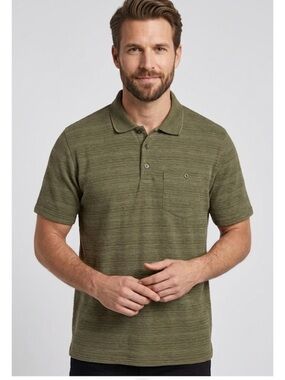 ENGLISH LAUNDRY Polo Shirt Quarter Button, Men’s Large, Green